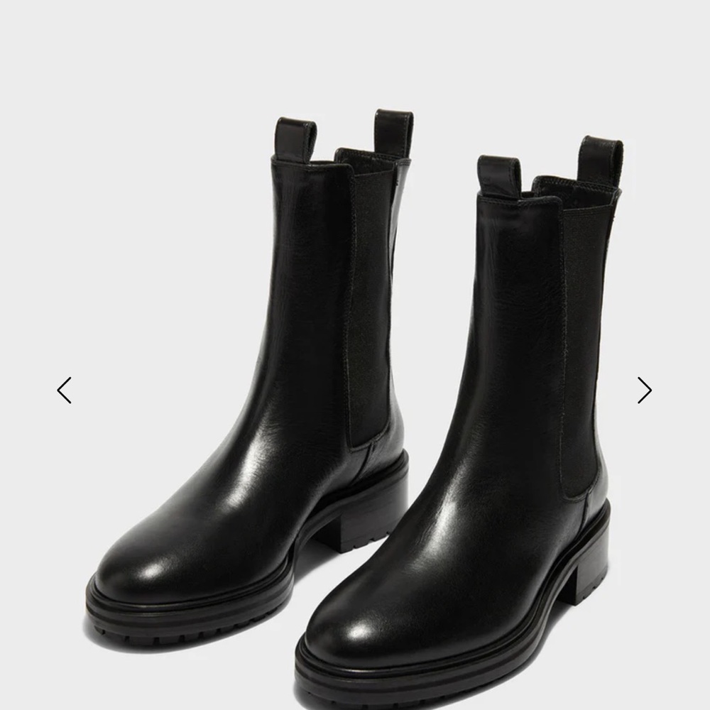 Aeyde Black Leather Ankle Booties